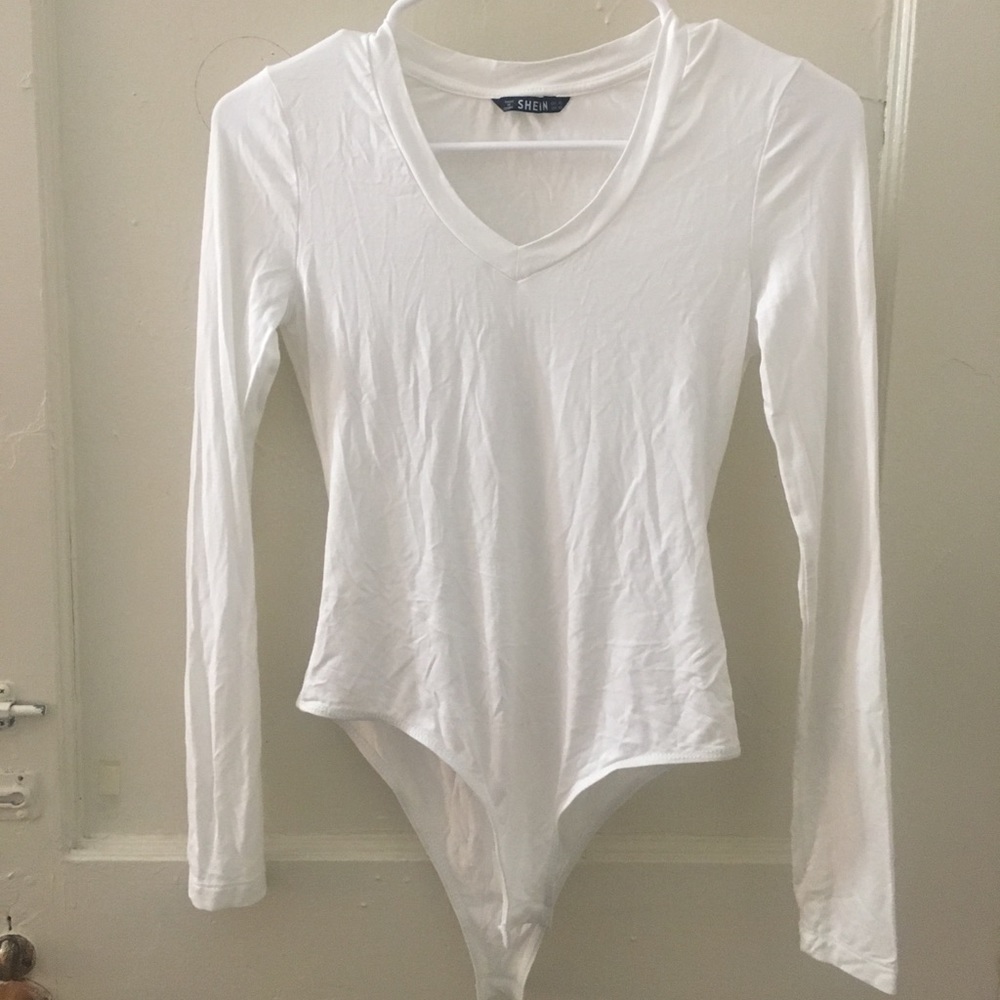 White SHEIN BBodysuit